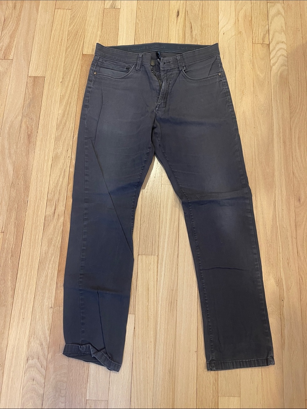 English Laundry Men's Charcoal Slim Straight Jeans 32/32